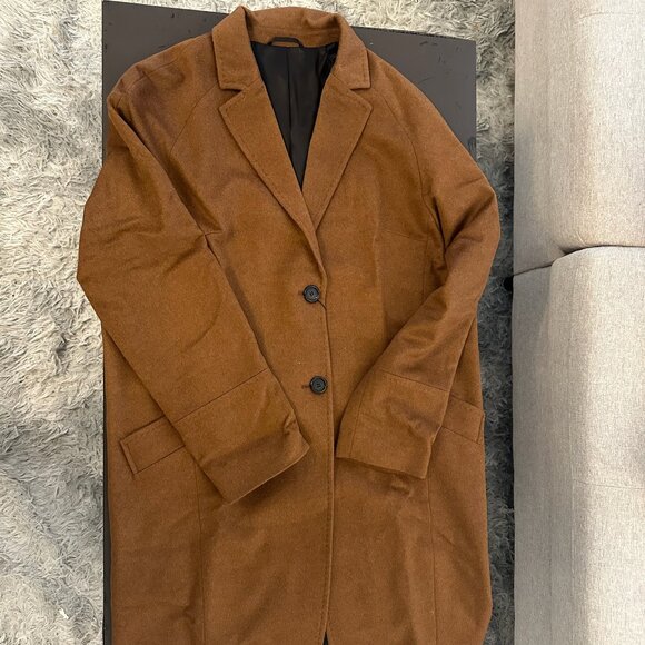 Black Goat Coat with Raglan Sleeve - Picture 2 of 5